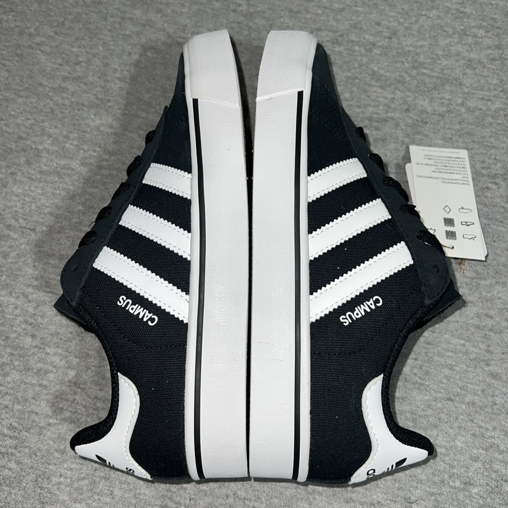 Adidas Campus Vulc J Black White Retro Sneakers Womens 6.5 Kids 4.5 IH8038 - Picture 12 of 16